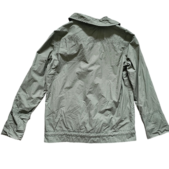 J. Crew women's jacket raincoat army green olive size 2 drawstring waist pockets - Picture 3 of 8